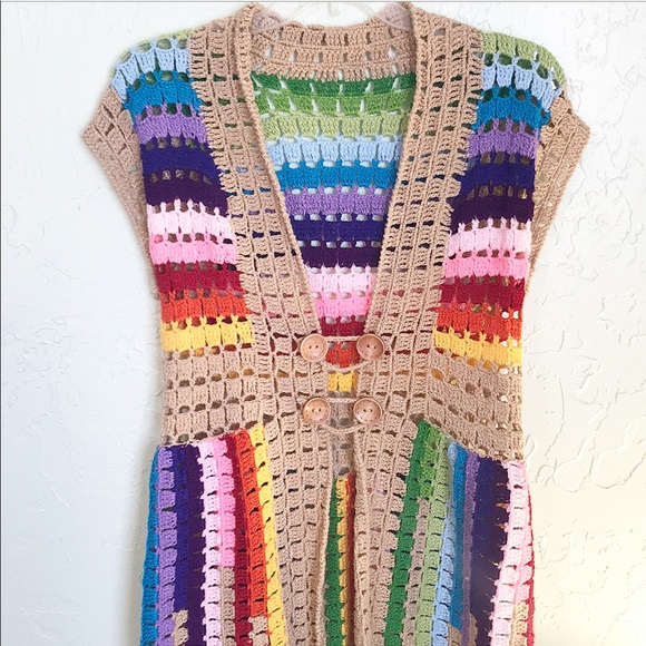 Free People Rainbow Sweater Cardigan🌈 - Picture 1 of 8